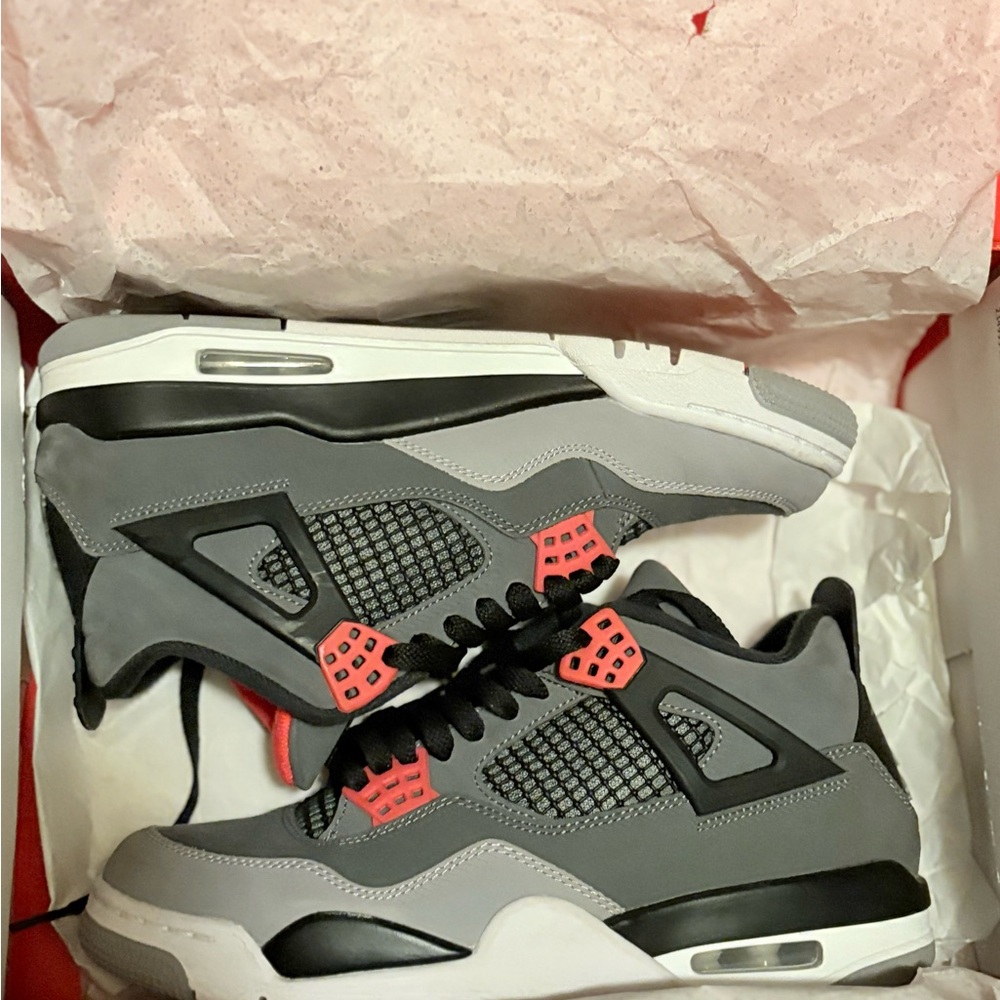 Jordan Gray and Red Athletic Shoes